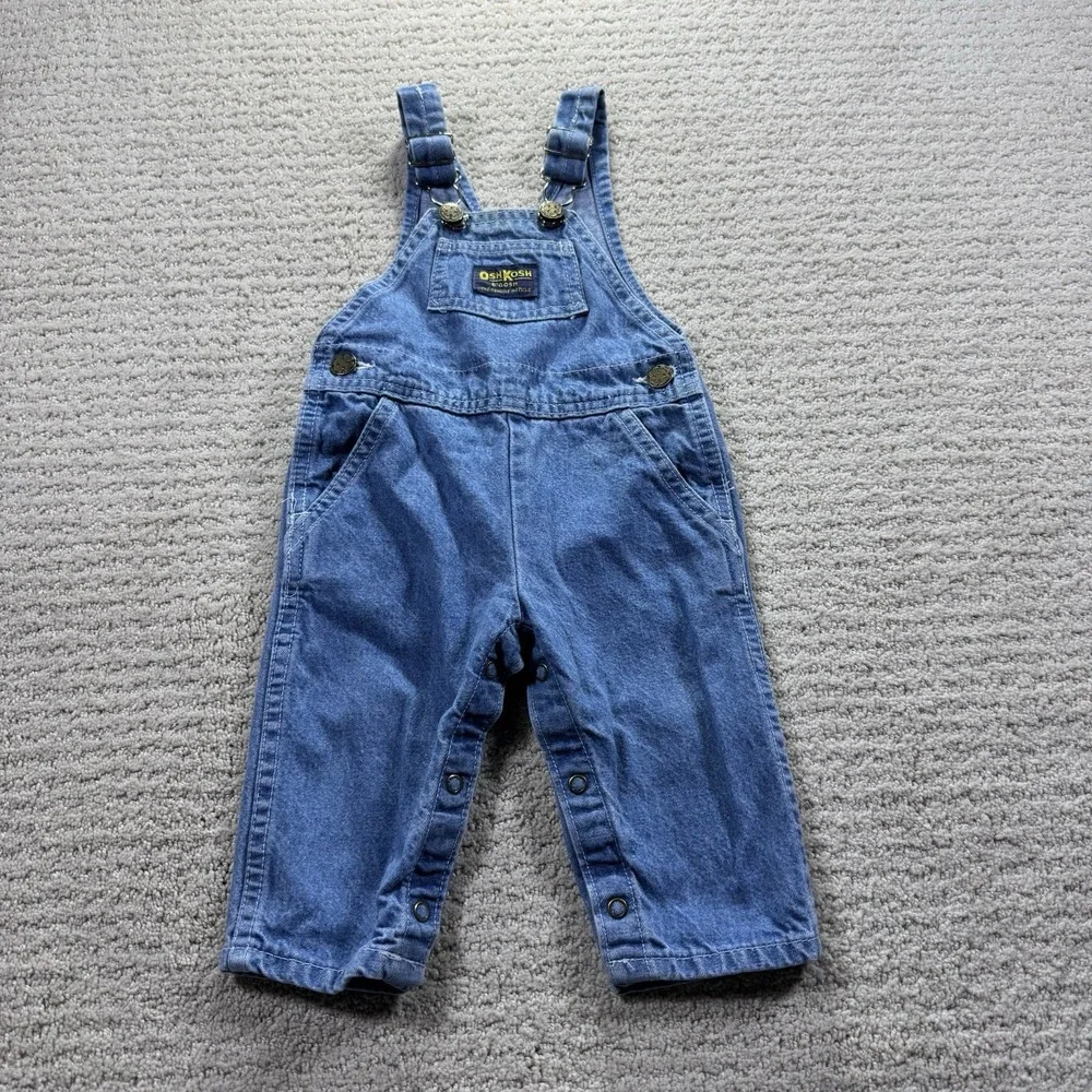 Vintage Oshkosh B'Gosh Infant Baby Denim Overalls‎ Size 6-9Months